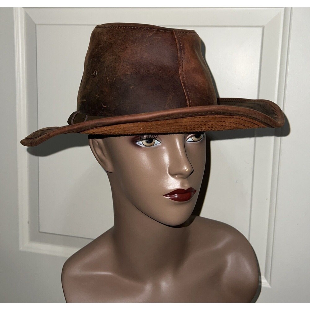 Herschel Hat Co. Leather Cattleman Cowboy Hat, Brown, Medium
